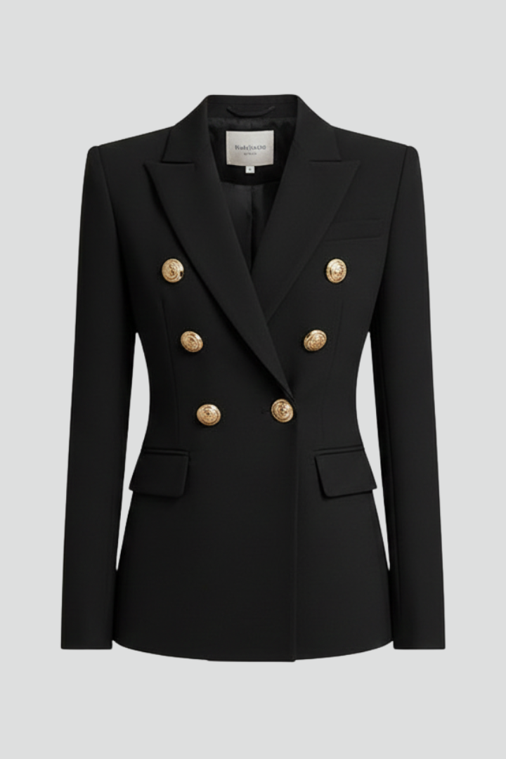 Blazer Femme Croisé à Boutons Dorés