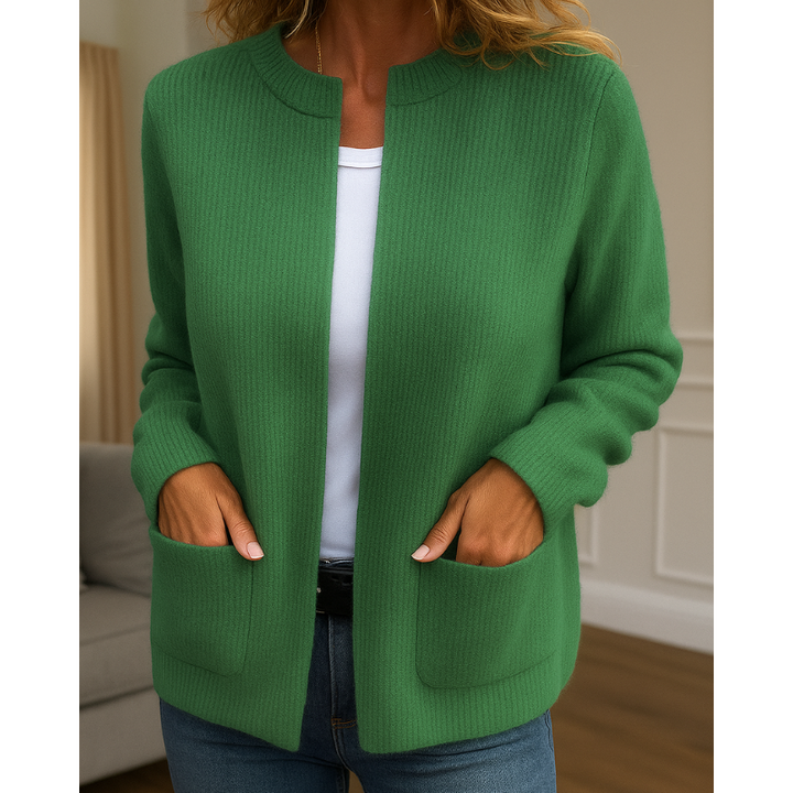 Cardigan Femme en Maille, Coupe Décontractée, Manches Longues Ouvert