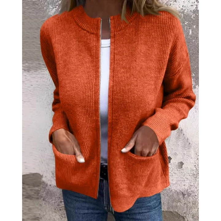 Cardigan Femme en Maille, Coupe Décontractée, Manches Longues Ouvert