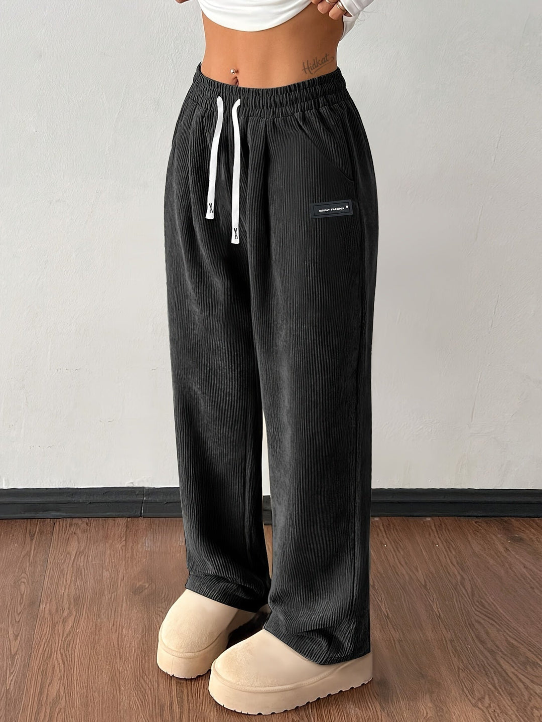 Dames Corduroy Jogger – Zachte Pasvorm met Elastische Taille