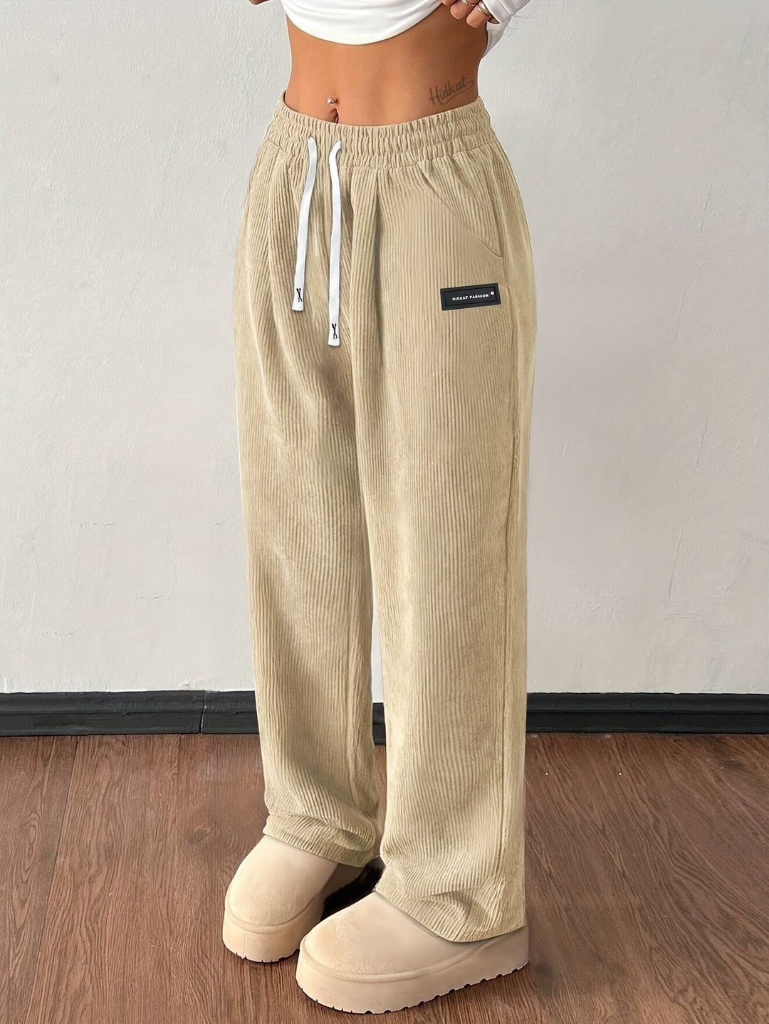 Dames Corduroy Jogger – Zachte Pasvorm met Elastische Taille