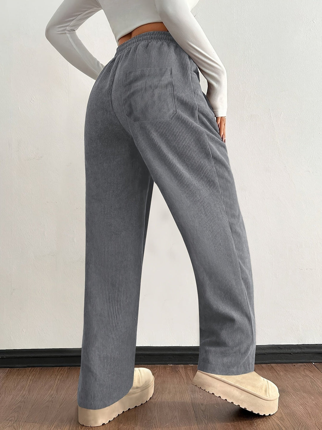 Dames Corduroy Jogger – Zachte Pasvorm met Elastische Taille