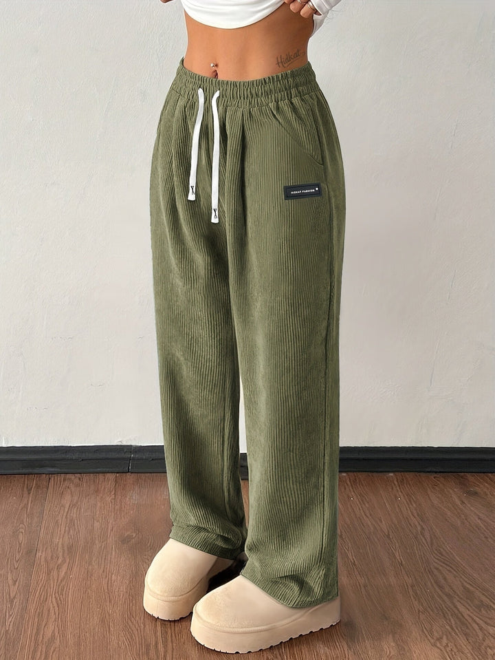 Dames Corduroy Jogger – Zachte Pasvorm met Elastische Taille