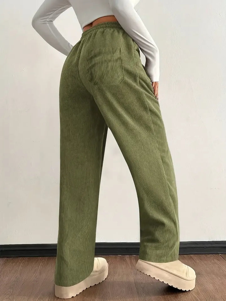 Dames Corduroy Jogger – Zachte Pasvorm met Elastische Taille