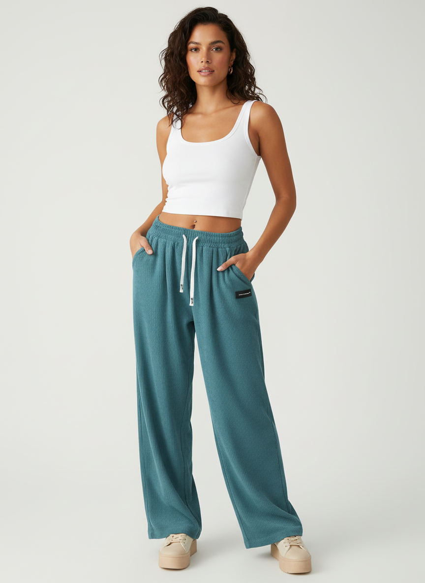 Dames Corduroy Jogger – Zachte Pasvorm met Elastische Taille
