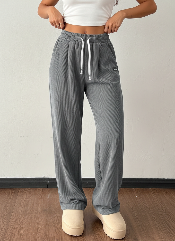 Dames Corduroy Jogger – Zachte Pasvorm met Elastische Taille