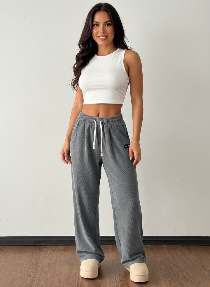 Dames Corduroy Jogger – Zachte Pasvorm met Elastische Taille