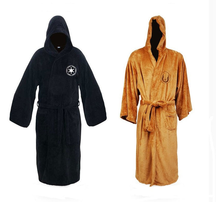 Peignoir Homme Long en Flanelle avec Capuche et Ceinture