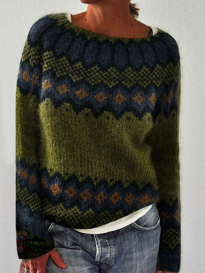 Pull Islandais Femme en Maille