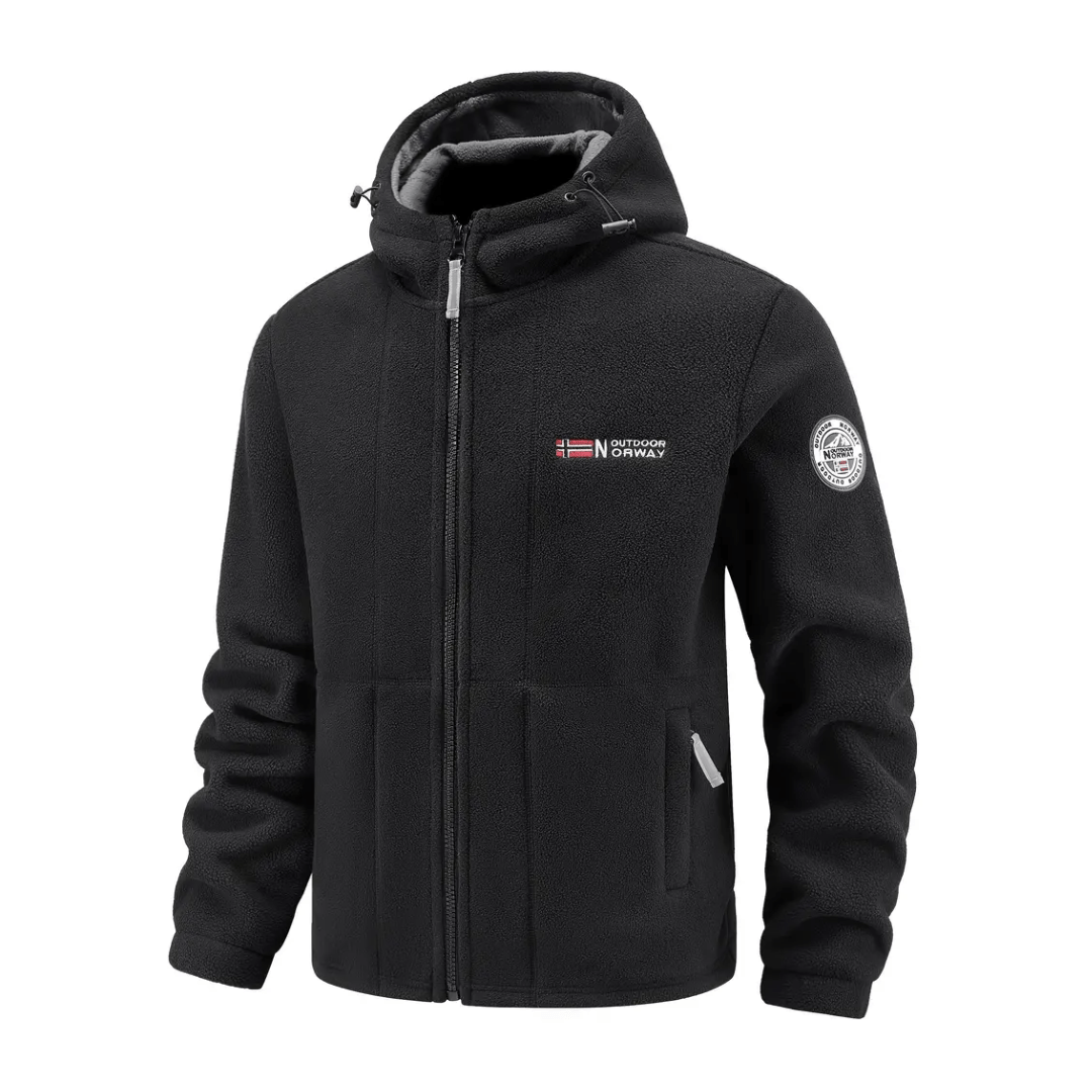 Polaire Homme Coupe-Vent à Capuche Poches Zippées