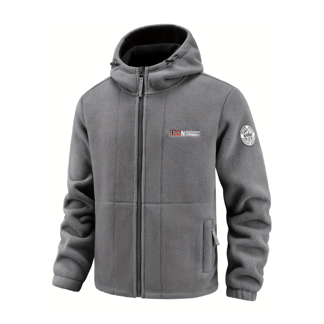 Polaire Homme Coupe-Vent à Capuche Poches Zippées