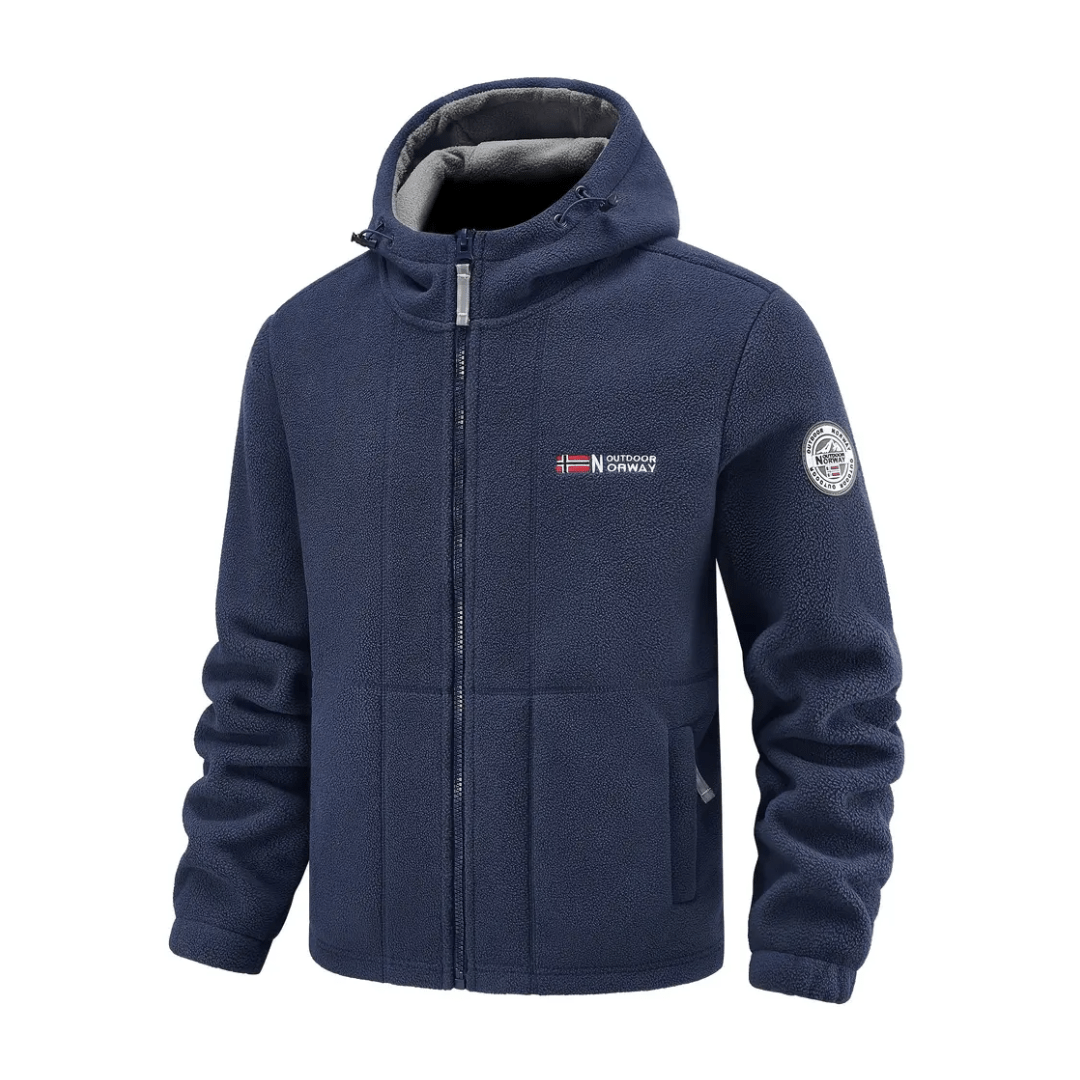 Polaire Homme Coupe-Vent à Capuche Poches Zippées