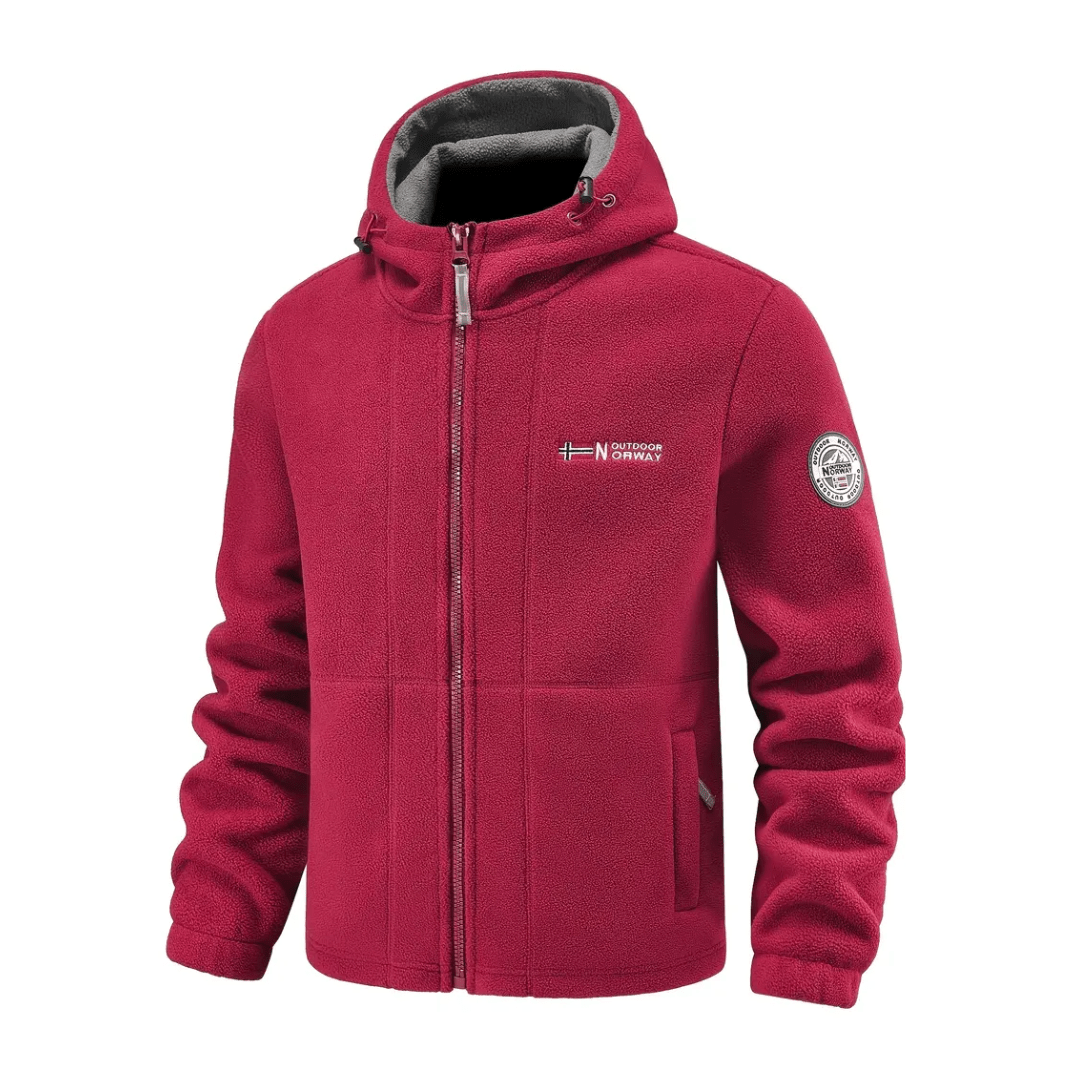 Polaire Homme Coupe-Vent à Capuche Poches Zippées
