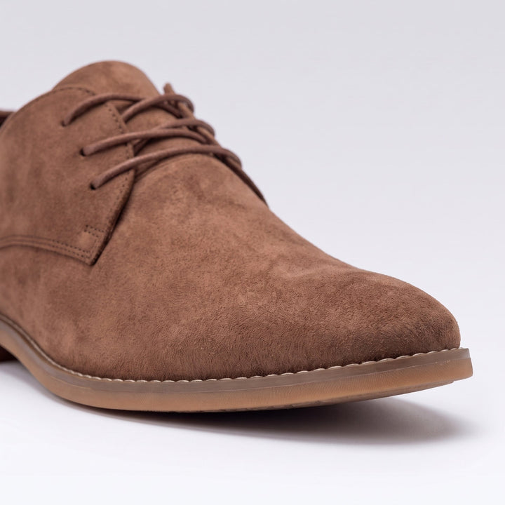 Chaussures Derby Homme en Daim avec Lacets et Semelle en Cuir