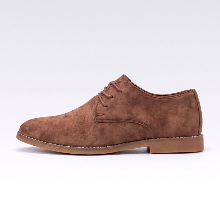 Chaussures Derby Homme en Daim avec Lacets et Semelle en Cuir