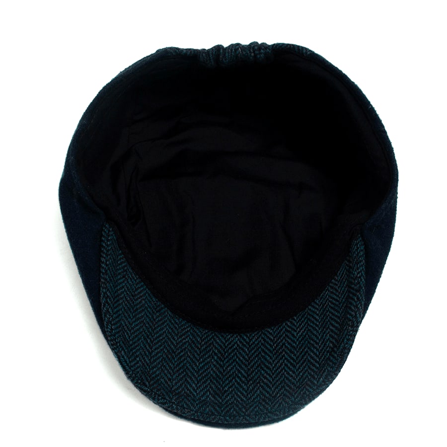 Casquette Plate Homme en Laine avec Motif Tartan et Visière Courte