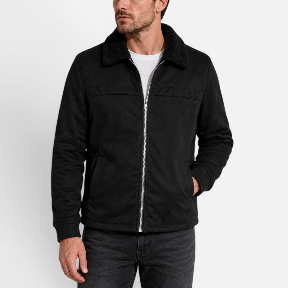 Blouson Homme Zippé Col Montant Doublure Polaire