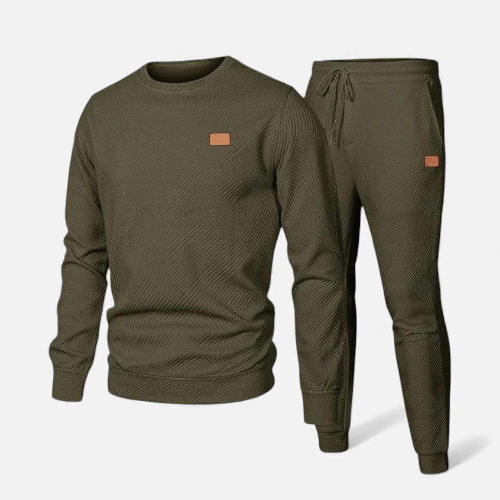 Ensemble Sweat Homme Col Rond Manches Longues Et Jogger À Cordon