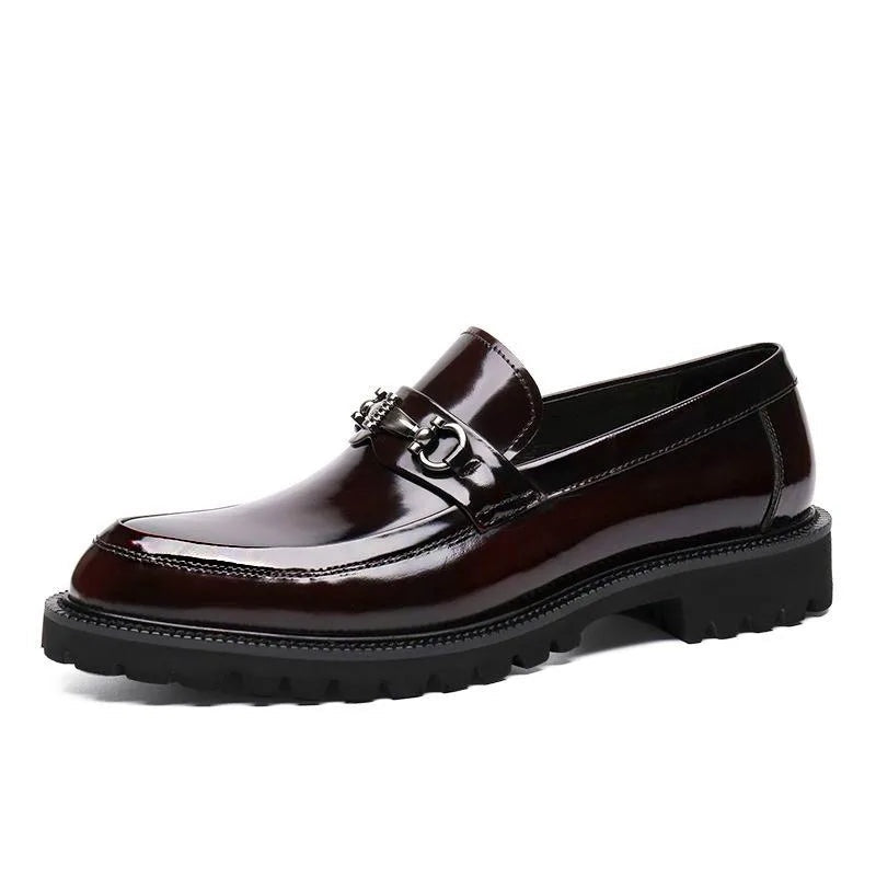 Mocassins Homme Cuir à Boucle Semelle Crantée