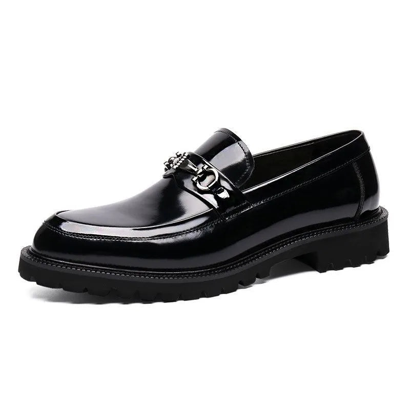 Mocassins Homme Cuir à Boucle Semelle Crantée