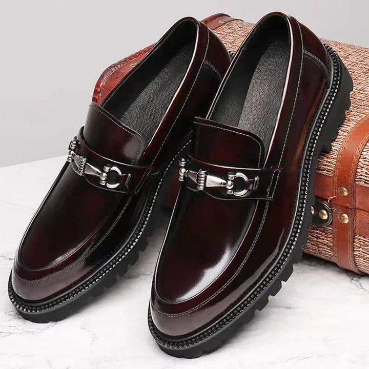 Mocassins Homme Cuir à Boucle Semelle Crantée