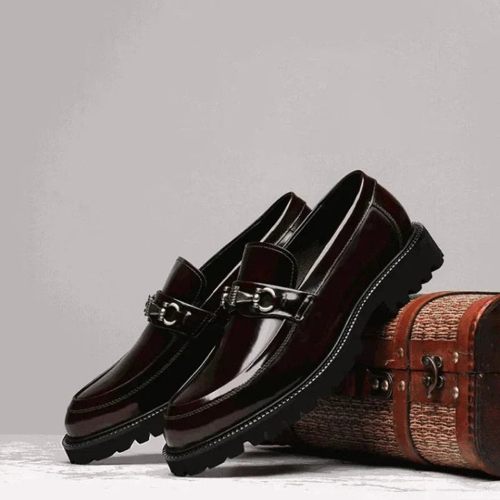 Mocassins Homme Cuir à Boucle Semelle Crantée