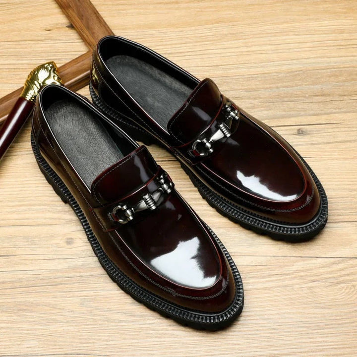 Mocassins Homme Cuir à Boucle Semelle Crantée