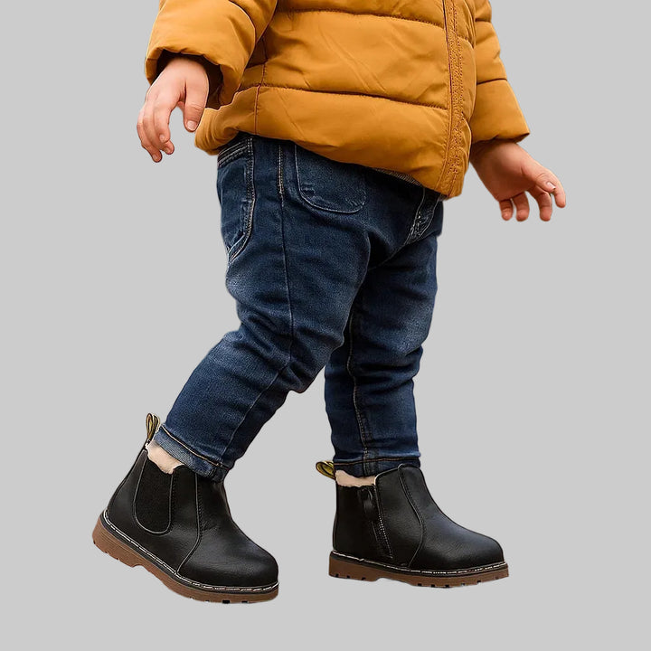 Bottes Chelsea Enfant Imperméables en Similicuir avec Zip Latéral