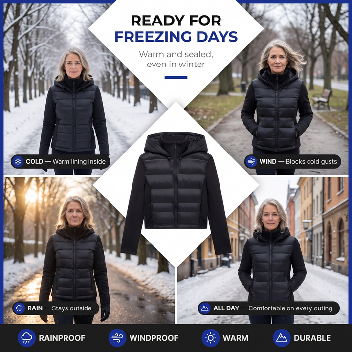 Doudoune Femme Imperméable Coupe Ajustée Avec Capuche