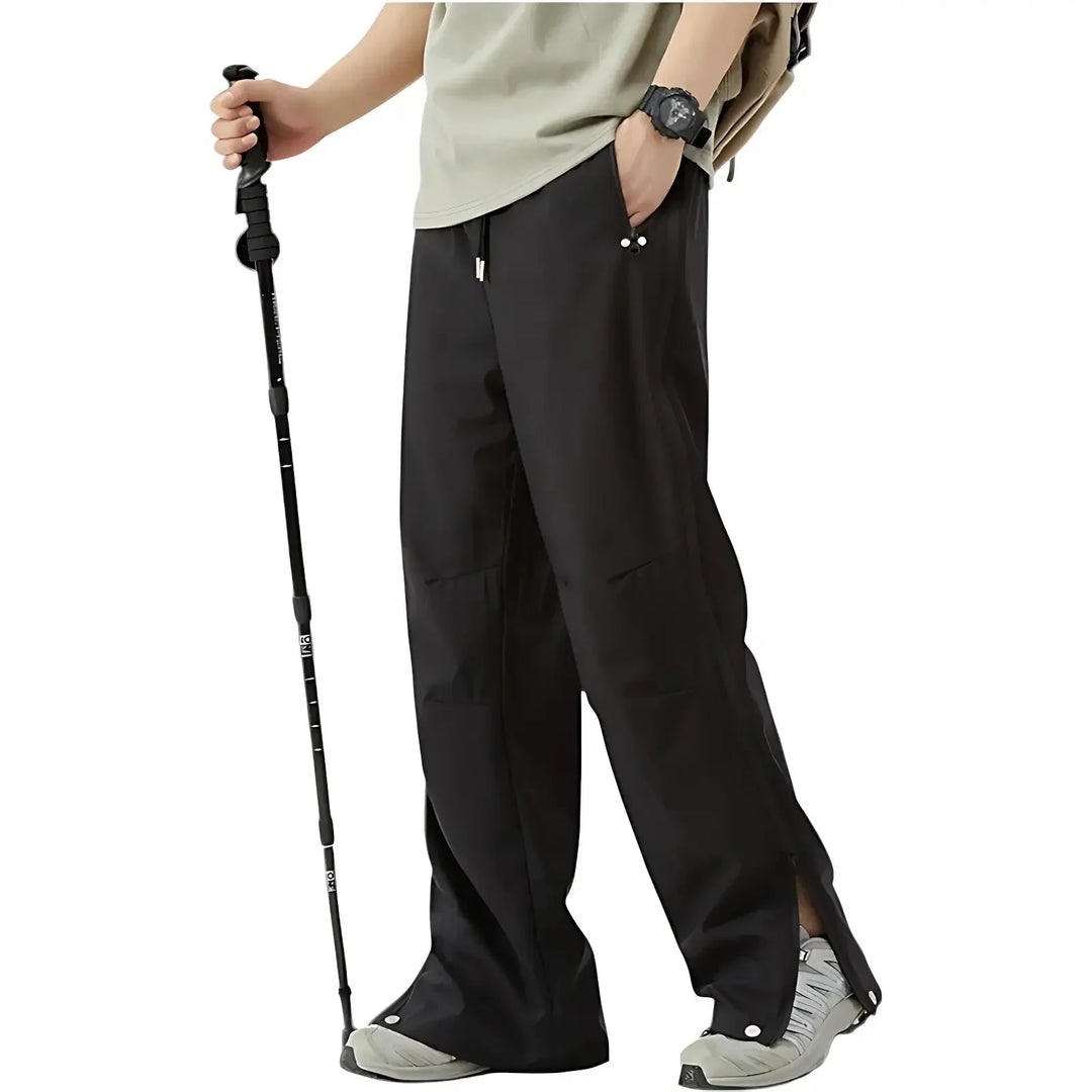 Pantalon De Pluie Homme Zippé Sur Les Côtés Déperlant Coupe Vent