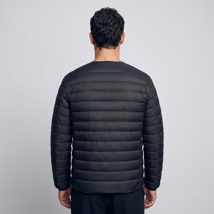 Doudoune Légère Homme Col Convertible Boutons Pression