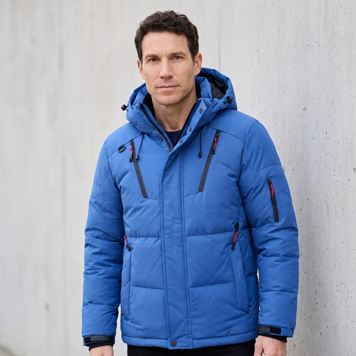 Doudoune Homme à Capuche Amovible Multi Poches Zippées