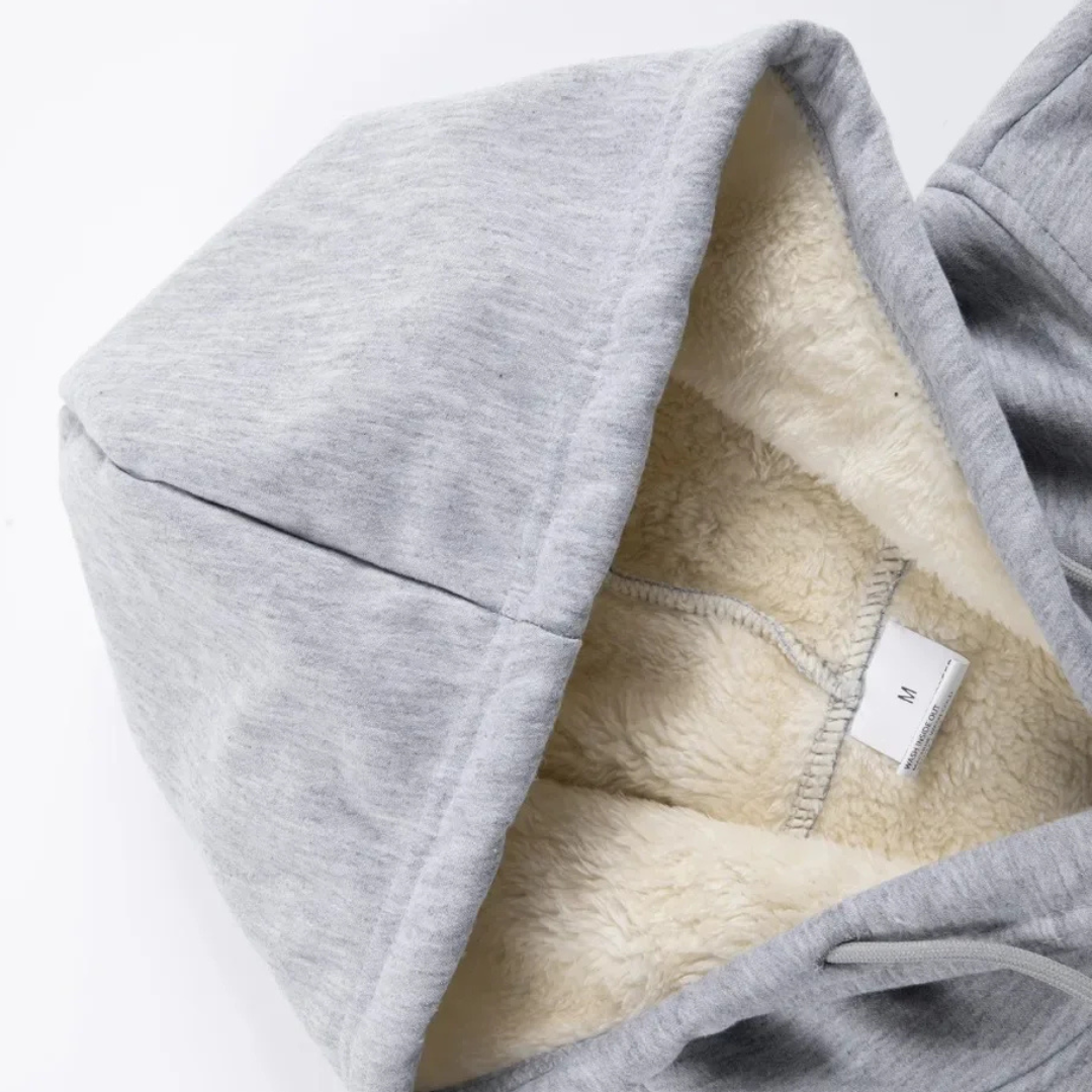 Veste Polaire Homme Doublée Sherpa À Capuche Coupe Vent