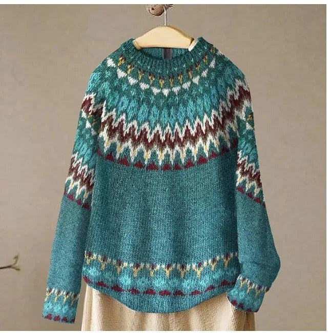 Pull Islandais Femme en Maille