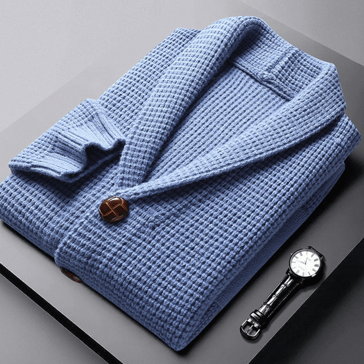 Gilet Homme en Maille Col Châle avec Boutons et Poches Avant