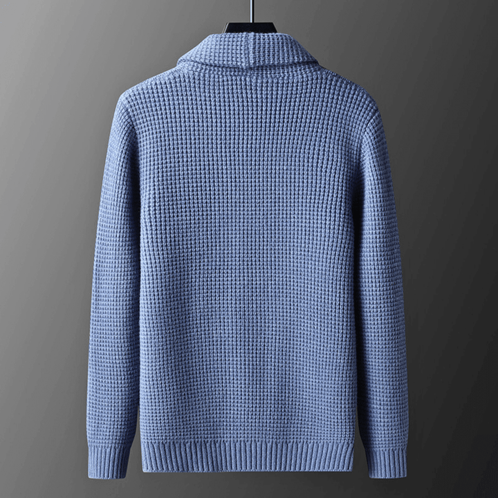 Gilet Homme en Maille Col Châle avec Boutons et Poches Avant
