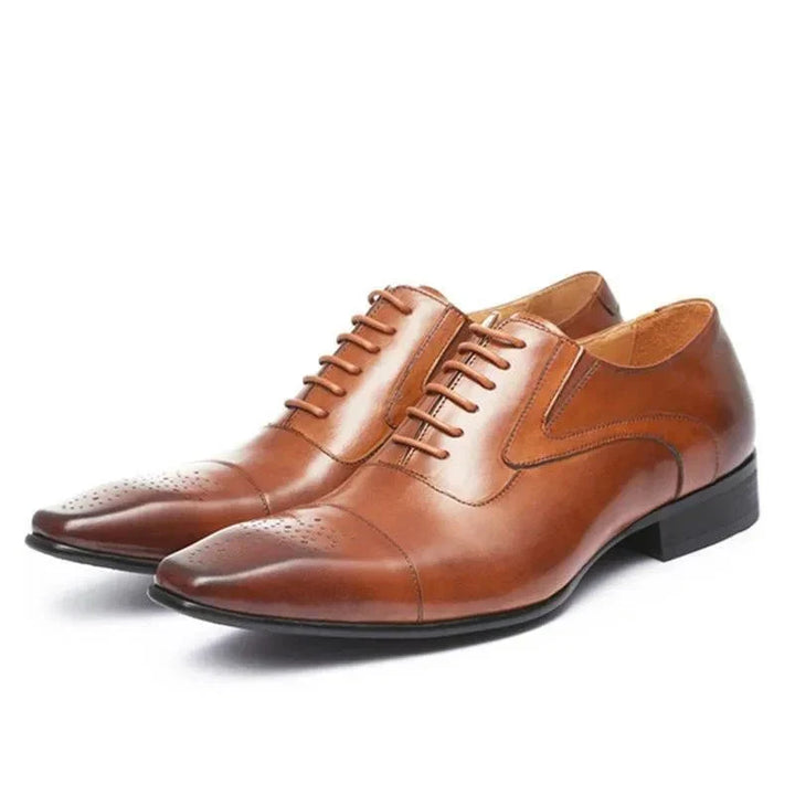 Chaussures de Ville Homme en Cuir avec Bout Droit et Lacets