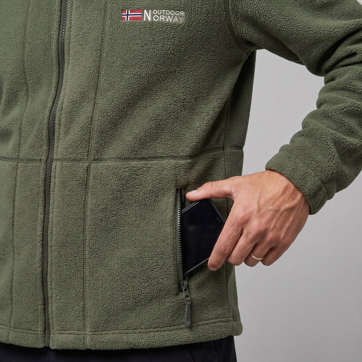 Polaire Homme Coupe-Vent à Capuche Poches Zippées