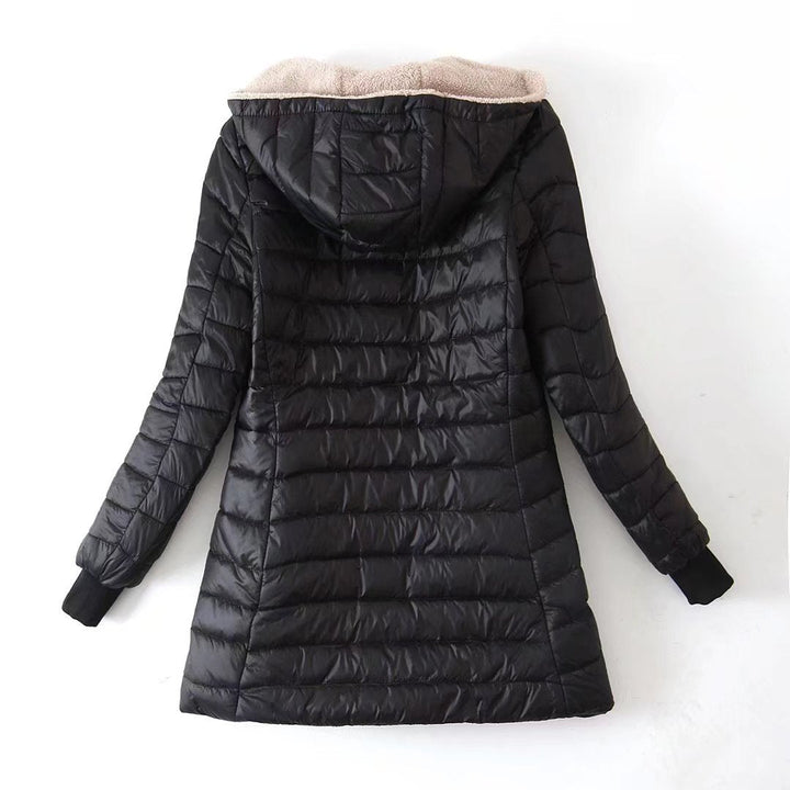 Parka d'Hiver Femme Matelassé à Capuche Doublure Sherpa