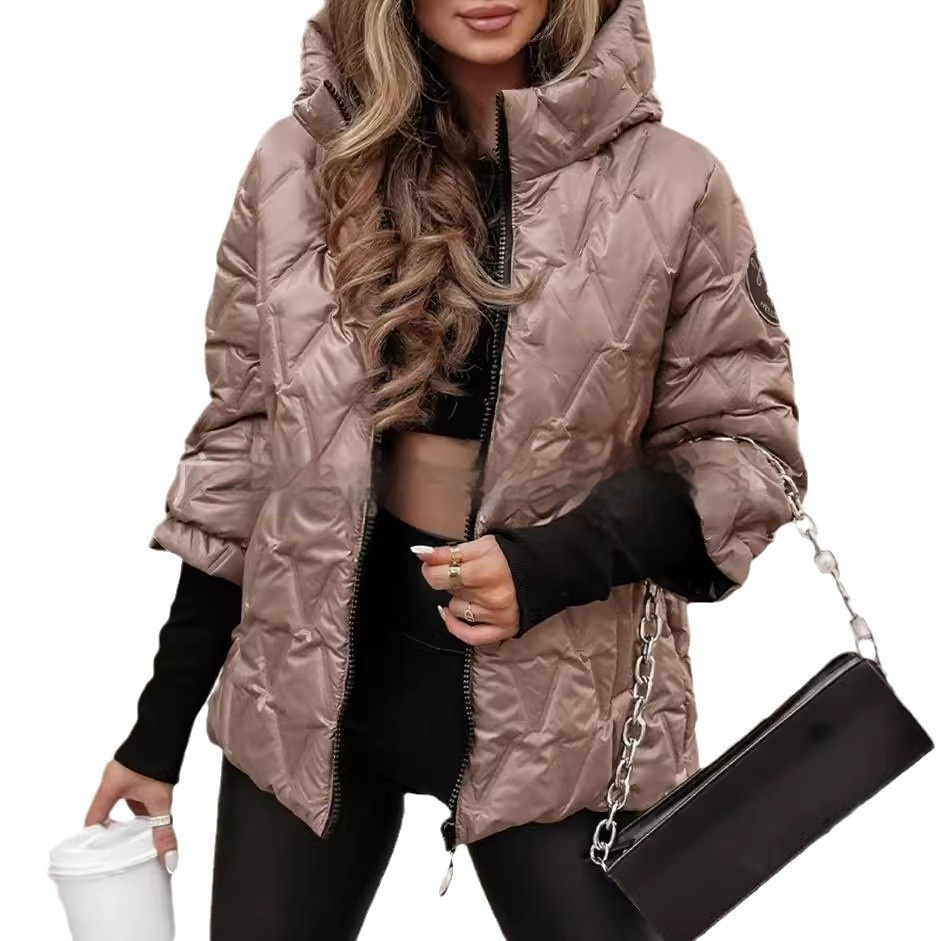 Veste Matelassée Femme Hiver à Capuche Zippée