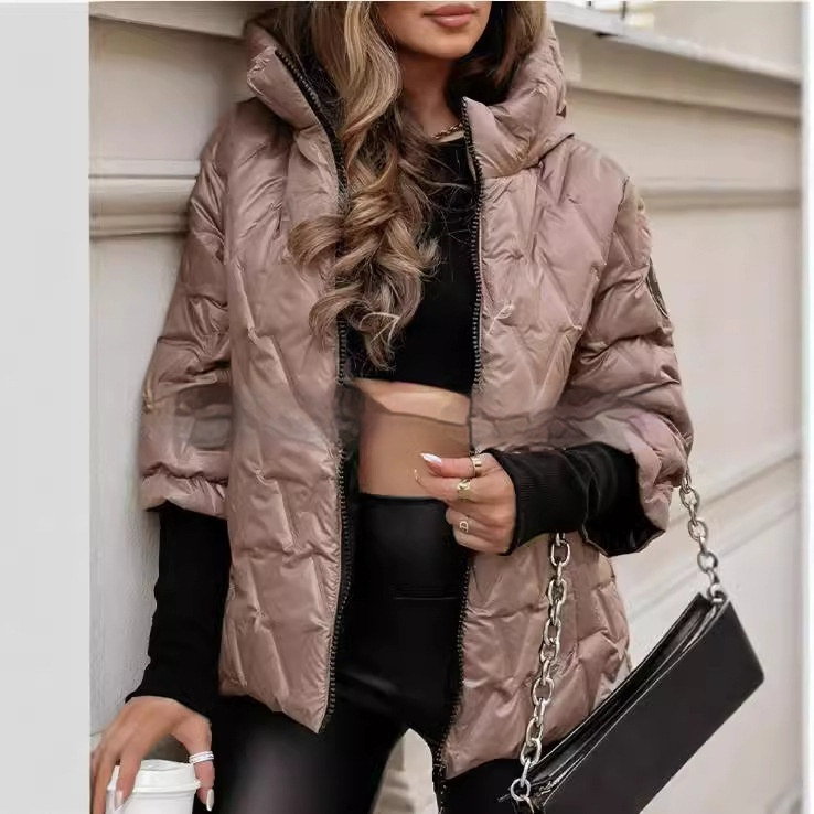 Veste Matelassée Femme Hiver à Capuche Zippée