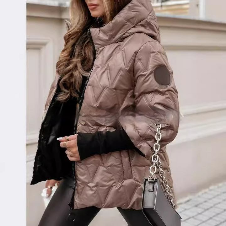 Veste Matelassée Femme Hiver à Capuche Zippée