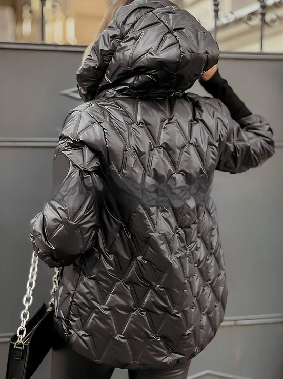 Veste Matelassée Femme Hiver à Capuche Zippée
