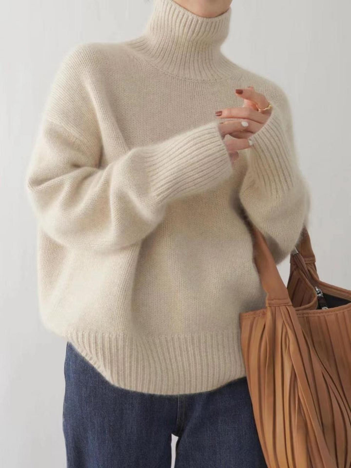 Pull Col Roulé Femme en Cachemire