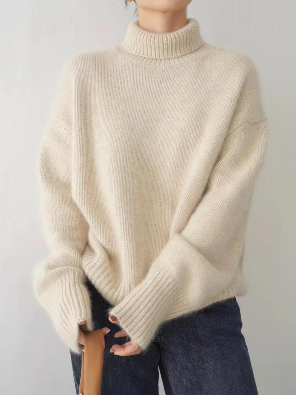 Pull Col Roulé Femme en Cachemire