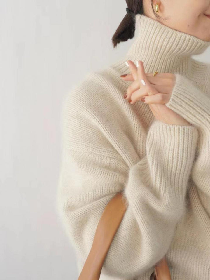 Pull Col Roulé Femme en Cachemire