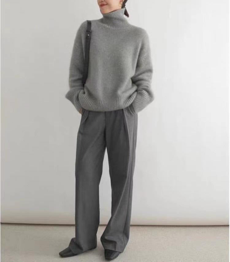 Pull Col Roulé Femme en Cachemire