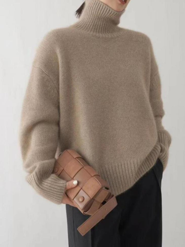 Pull Col Roulé Femme en Cachemire