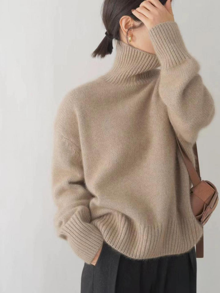 Pull Col Roulé Femme en Cachemire