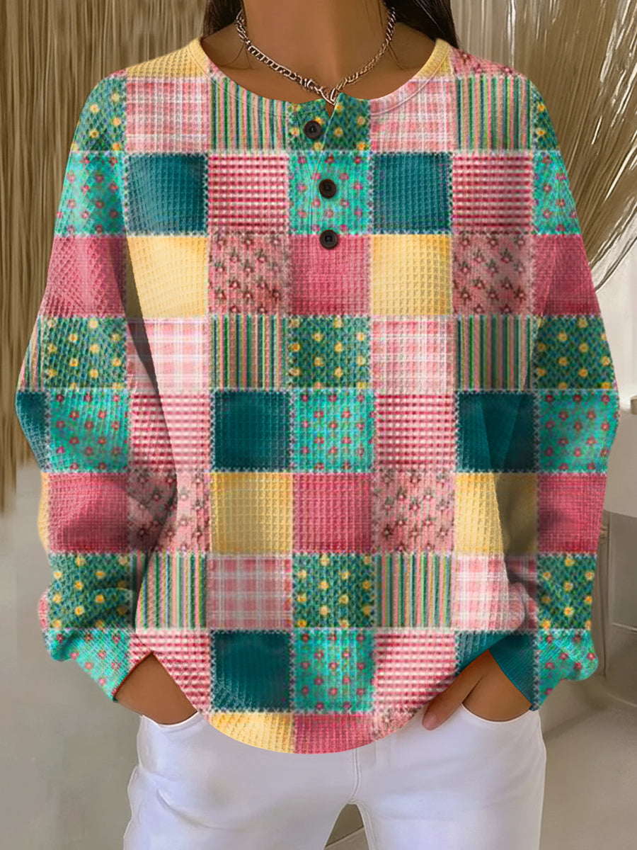 Pull Femme en Tricot Waffle